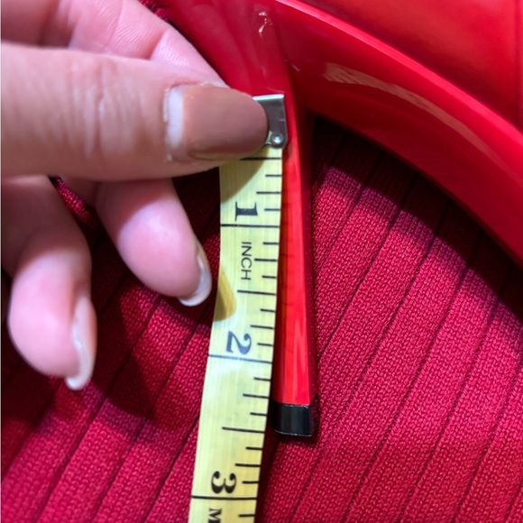 Calvin Klein High Heeled Leather Red Ankle Boots Size 6.5 - Picture 10 of 12